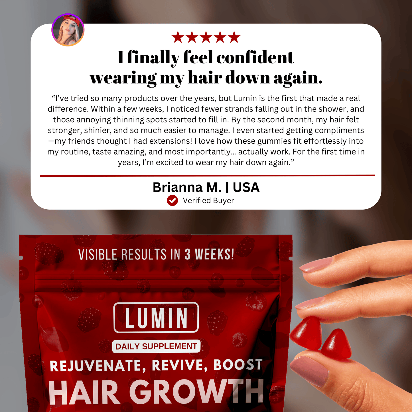 LUMIN - RRB Hair Growth Gummies
