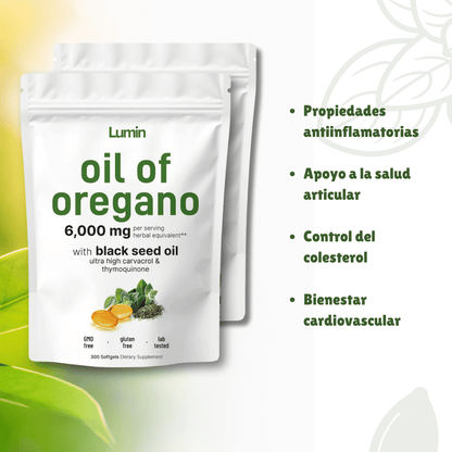 Lumin Aceite de Orégano y Aceite de Semillas Negras
