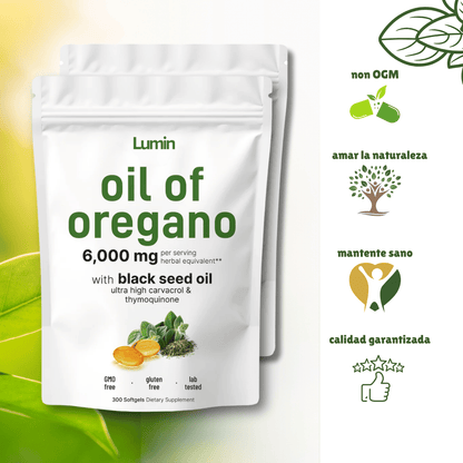 Lumin Aceite de Orégano y Aceite de Semillas Negras